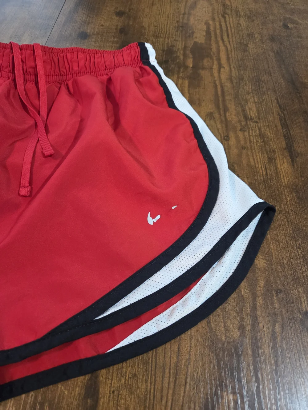 Nike Womens Dri Fit Running Shorts With Liner Red White Size Large - Picture 2 of 6